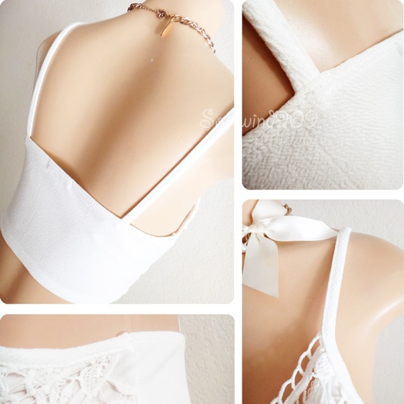 ❌Sold out❌ Crochet Lace Cropped Bralette Top - Picture 5 of 8